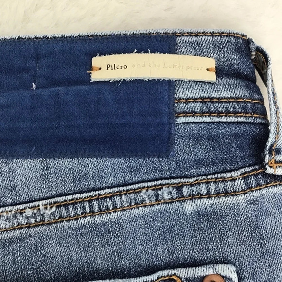 Pilcro By Anthropologie Women’s Slim Boyfriend Patchwork Jeans Size 26 - Picture 5 of 8